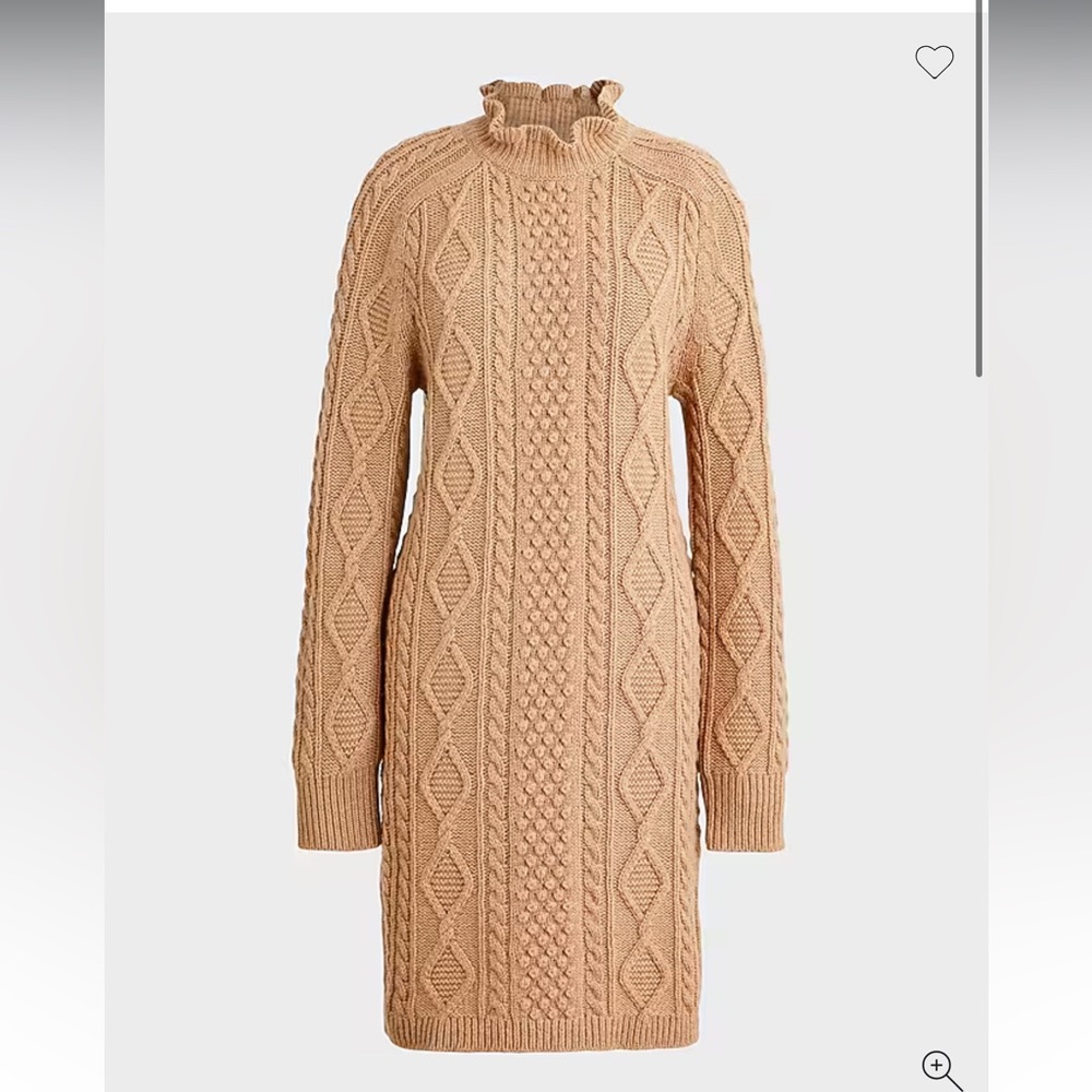 J.Crew Lambswool Cable-knit mini sweater-dress